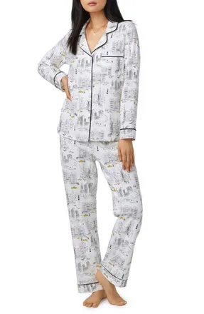Bedhead Pajamas Print Jersey Pajamas in City That Never Sleeps at Nordstrom, Size X-Small