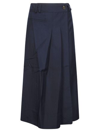 SOEUR Lipa Pleat Detail A-Line Midi Skirt