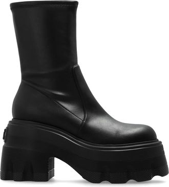 Casadei Maxxxi platform ankle boots - women - Fabric/Rubber/Recycled Polyester - 40 - Black