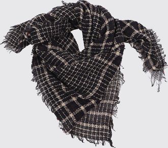 Faliero Sarti Sciarpa in lana con motivo tartan e bordi sfrangiati
