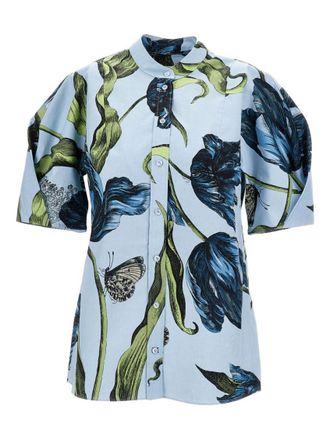 Erdem Light Blue Regular Floral Shirt