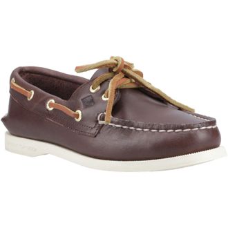 Sperry Top-Sider Authentieke 2 Eye Leren Dames Bruine Standaard Boootschoenen