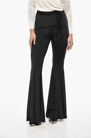 Rotate High-Waisted Flared Pants with Corset Effect Detail size 40