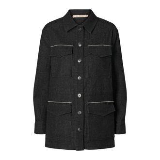 Rue de Femme RUE de FEMME, Light Jackets, female, Black, L, Cargo-inspired black jacket with adjustable waist