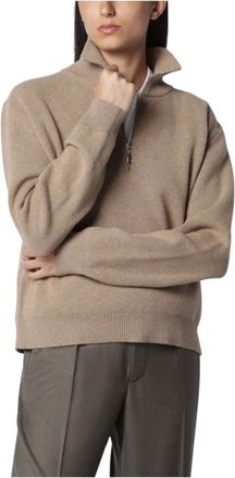 R&oacute;he Truien & Vesten, Dames, Bruin, S, Wol, Zipped Mouline Polo