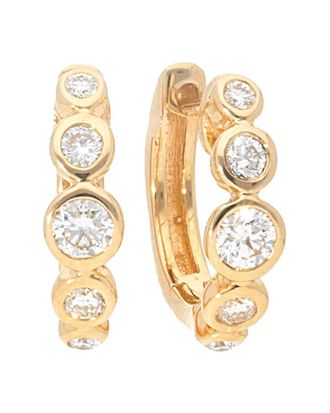 Nephora 14K 0.26 Ct. Tw. Diamond Graduated Plain Huggie Hoops