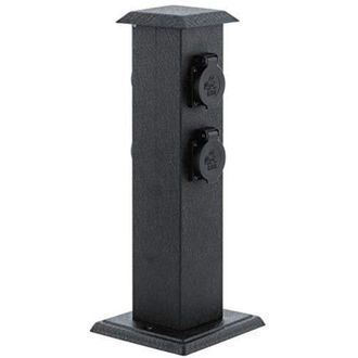 Eglo Colonnina per esterno park 4 con prese colore nero altezza 40 cm 93426 - Eglo