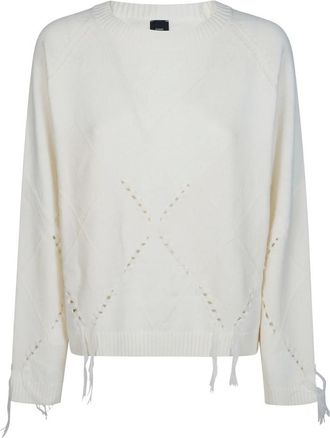 Pinko Pinko, Truien & Vesten, Dames, Beige, M, Berna Pull Argyle Traforato