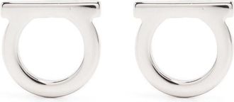 Ferragamo Silver Gancini Stud Earrings