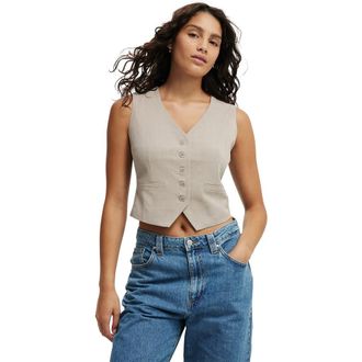 Cotton On Womens Luis Suiting Vest in Taupe Marle at Nordstrom, Size 0