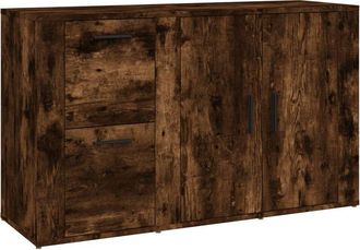 vidaXL Vidaxl - Aparador madera contrachapada roble ahumado 100x33x59,5 cm