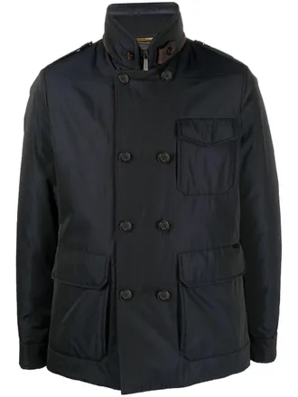Moorer Windjack met dubbele rij knopen - Blauw