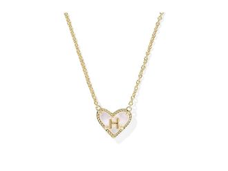 Kendra Scott Heart Letter M Short Pendant Womens Necklace Womens Necklace H, Brass
