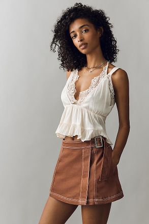 Pilcro Belted Wrap Skort