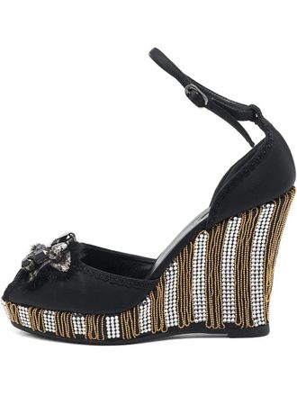 Le Silla 105 mm sandalen verfraaid met kristallen en sleehak - Zwart