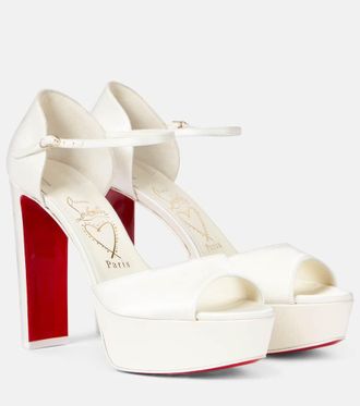 Christian Louboutin Bridal Sandaloo 130 crepe satin platform sandals