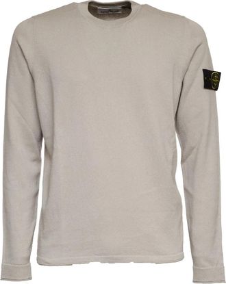 Stone Island Trui met ronde hals - Heren - Ronde hals truien - Grijs - 2XL - Katoen - Truien & Vesten