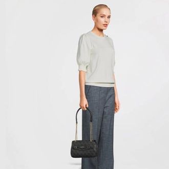 Guess schoudertas Katya met logoprint antraciet