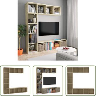 vidaXL Mobile tv - Set Mobili Libreria/Porta TV 3 pz Rovere Sonoma 180x30x180 cm