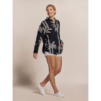 Tori Richard Palm Lined Leslie Top in Black at Nordstrom, Size X-Large