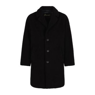 Herno Single-Breasted Coats, male, Black, Size: XL Cappotto Monopetto