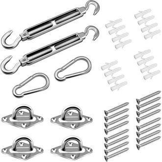 OEM Kit De Fijaci&oacute;n Para Toldos. Kit De Accesorios De Fijaci&oacute;n De Acero Inoxidable Para Toldos Cuadrados, Rectangulares Y Triangulares (40 Piezas) - Crezu