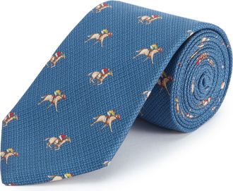 Oliver Brown Pure Silk Horse Racing Tie - Navy