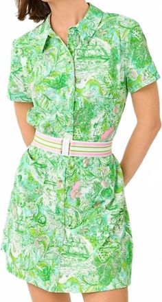 Lilly Pulitzer Luxletic Dominica Dress In Resort White Ship To Shore