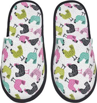 Generic Funny Chicken Unisex Sliders Cosy House Slippers Slip On Shoes For Indoor Outdoor Winter M