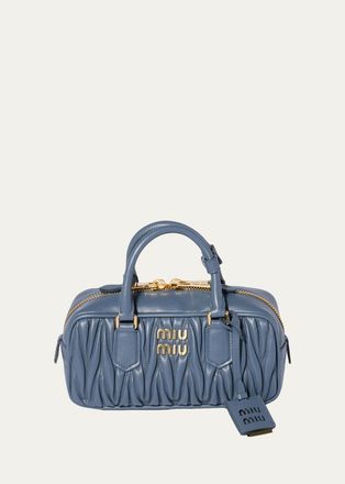 Miu Miu Zip Quilted Leather Top-Handle Bag