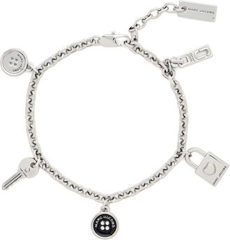 Marc Jacobs The Button Charm bracelet - women - glass/Brass/Epoxy Resin - One Size - Silver