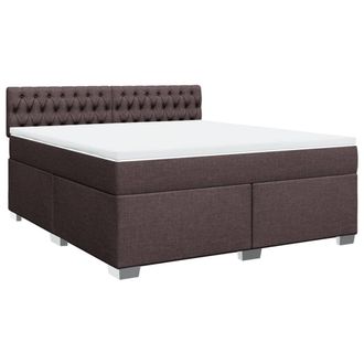 vidaXL Vidaxl - Giroletto A Molle Con Materasso Marrone Scuro 180x200cm Tessuto