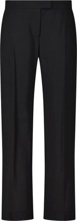 Khaite Broeken, Dames, Zwart, XS, Wol, Elegante Straight-Fit Broek
