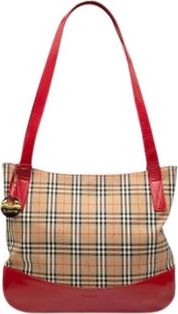 Burberry Pre-owned Shoulder Bags, female, Beige, Size: ONE SIZE Pre-owned Canvas Tote