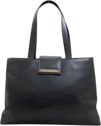 Bulgari Pre-owned Vintage Tote Bag - Dames - Vintage Shopper - Zwart - ONE Size - Leer - Vintage