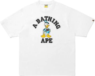 A Bathing Ape x Disney Donald Duck College Relaxed Fit T-Shirt White 0ZXTEM931101Q-WHT