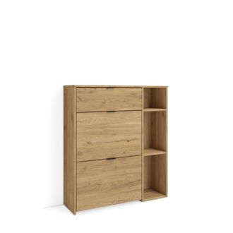 Skraut Home Skraut Home - Zapatero, Armario Entrada Recibidor, 90x27x102cm, 10 Pares De Zapatos, Zapatos, Botas, Estilo Moderno, Roble