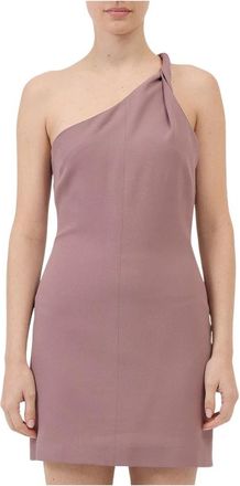 Federica Tosi Korte jurk met torchon detail - Dames - Korte kleedjes - Roze - M - Polyester - Kleedjes