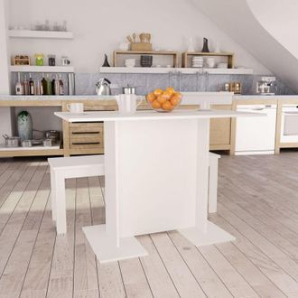 vidaXL Tavolo da Pranzo Bianco 110x60x75 cm in Legno Multistrato vidaXL