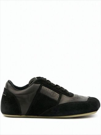 Maison Margiela Low-Profile Black Sneakers With Suede Panels