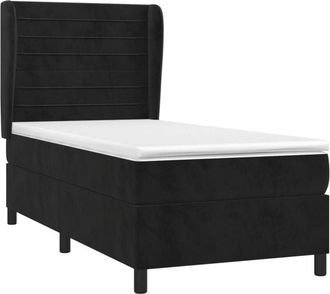 vidaXL Cama Box Spring Con Colch&oacute;n Terciopelo Negro 100x200 Cm Vidaxl