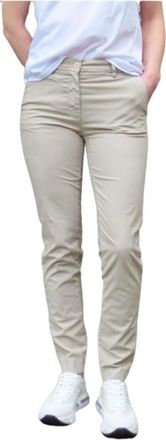 Mason's Slim gestreepte broek - Dames - Slim Fit Broeken - Beige - S - Katoen - Broeken