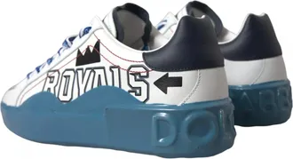 Dolce & Gabbana Blue White Printed Portofino Melt Mens Sneakers