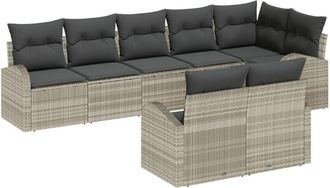 vidaXL Garden Sofa Set 9 pcs 289 x 124 x 85 cm Poly rattan Vidaxl