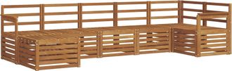 vidaXL Conjunto De Sof&aacute;s De Exterior 7 Uds. Natural Vidaxl