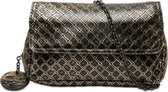 Bottega Veneta Pre-owned Bottega Veneta Metallic Calfskin Intrecciomirage Chain Flap Crossbody Ladies 550A4S1GEA2Q5AMW
