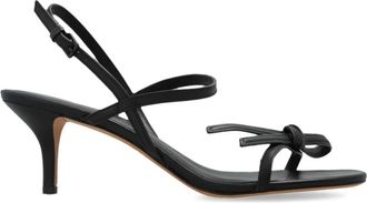 Kate Spade New York Loop Glad Leren Sandaal met Kittenhak - Dames - Sandalen met hakken - Zwart - 38 1/2 EU - Leer - Schoenen