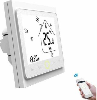 OEM [nunca Usado] Termostato De Suelo Radiante Con Wifi, 16 A, Compatible Con Alexa Y Google, Con Sonda, Programable Para Calefacci&oacute;n El&eacute;ctrica (blanco)