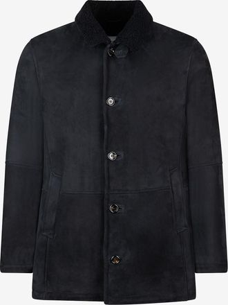 Gimos Mittellange Lammfelljacke mit Knopfkragen