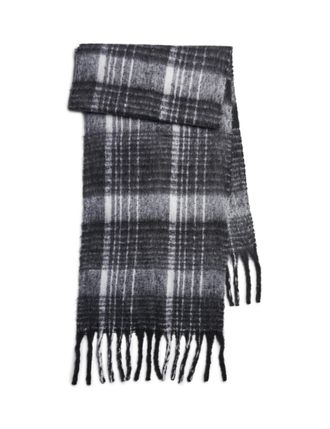 Pieces Pcnatrisse Long Scarf Pb BC, Black/pattern: cloud dancer, One Size